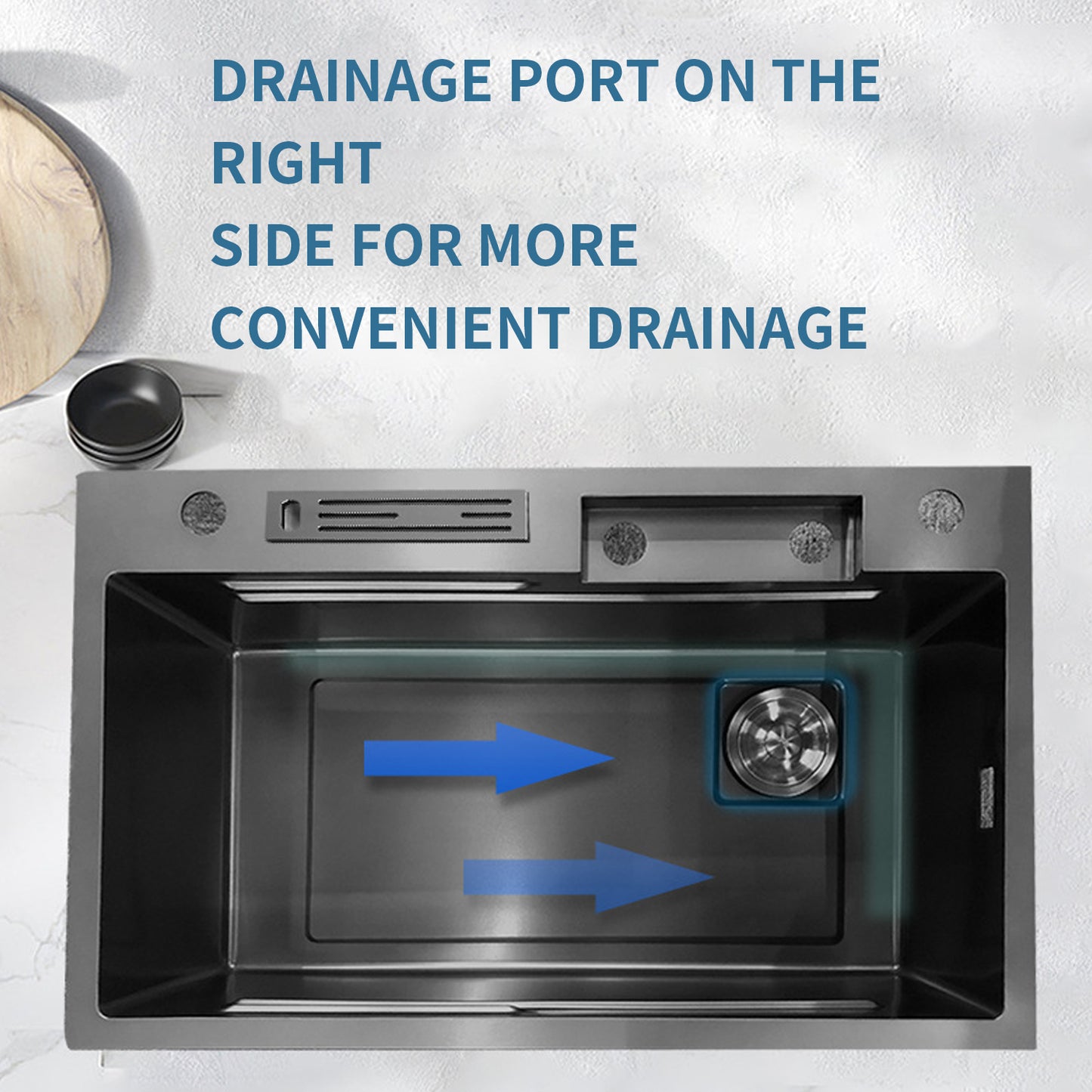 Bliote™ Waterfall Workstation Kitchen Sink Set With Digital Temperature Display & Knife Holder