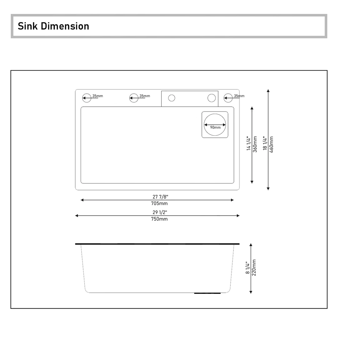 BLIOTE Waterfall Kitchen Sink kitchen sink finish detail