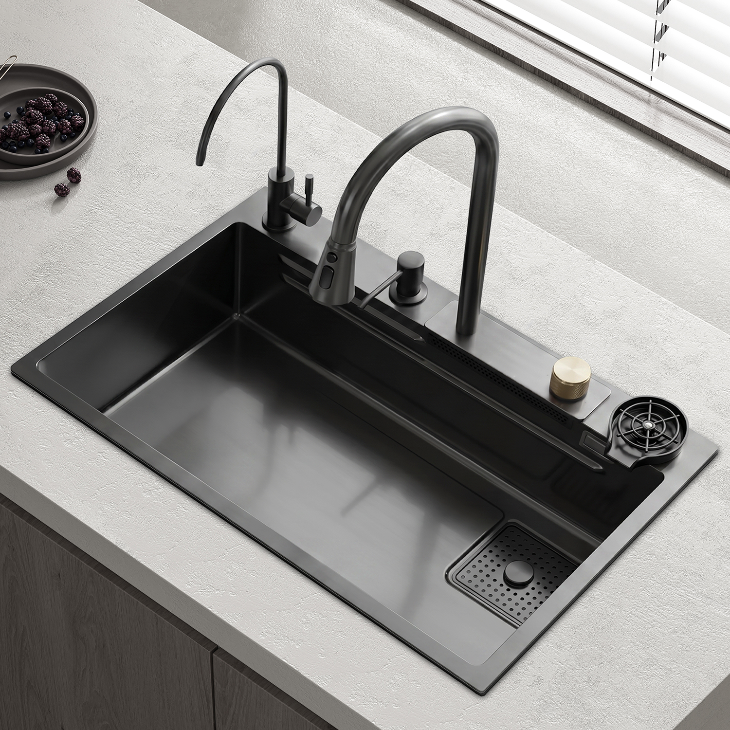 BLIOTE Waterfall Kitchen Sink kitchen sink with waterfall flow