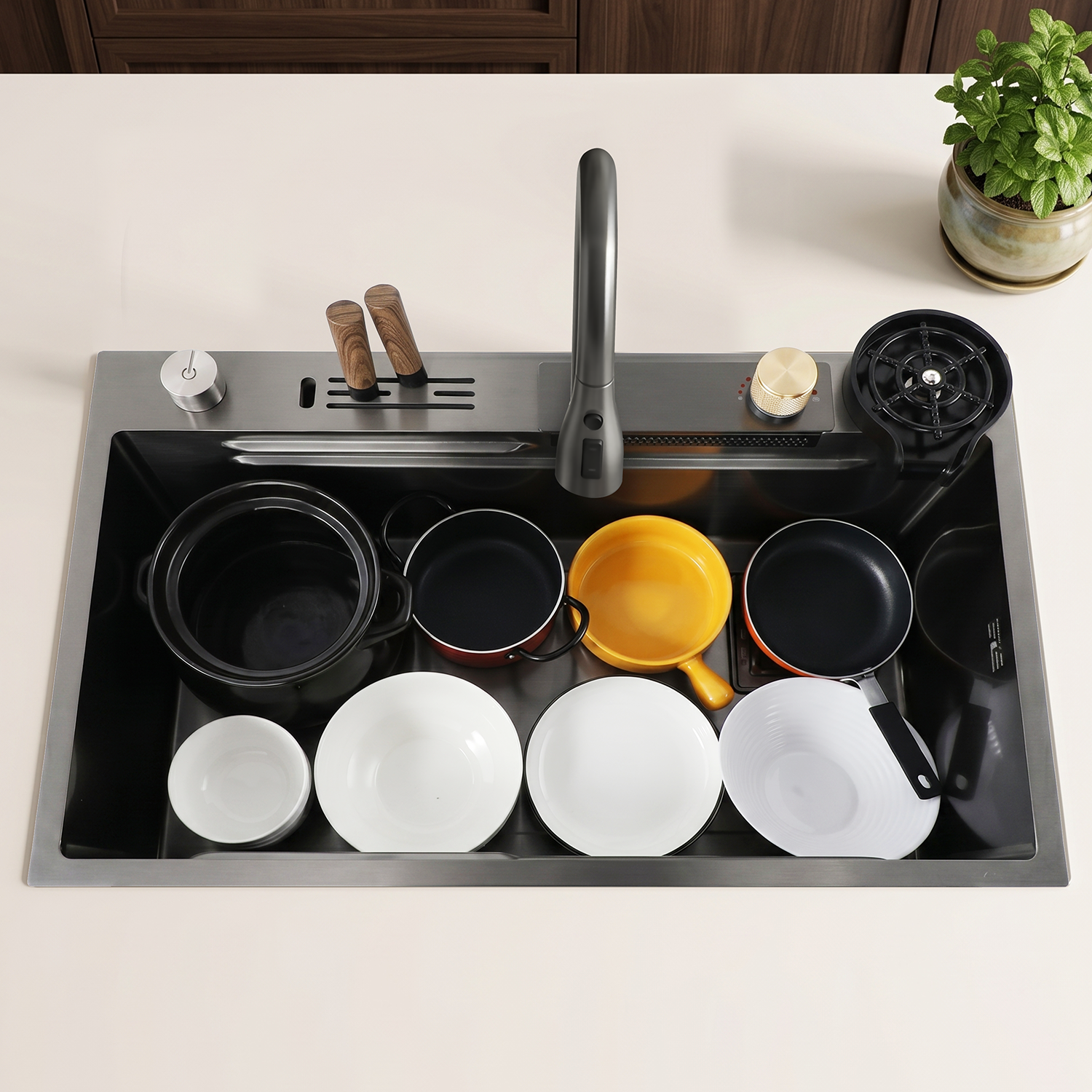 BLIOTE Premium Waterfall Sink kitchen sink fixture, image 2