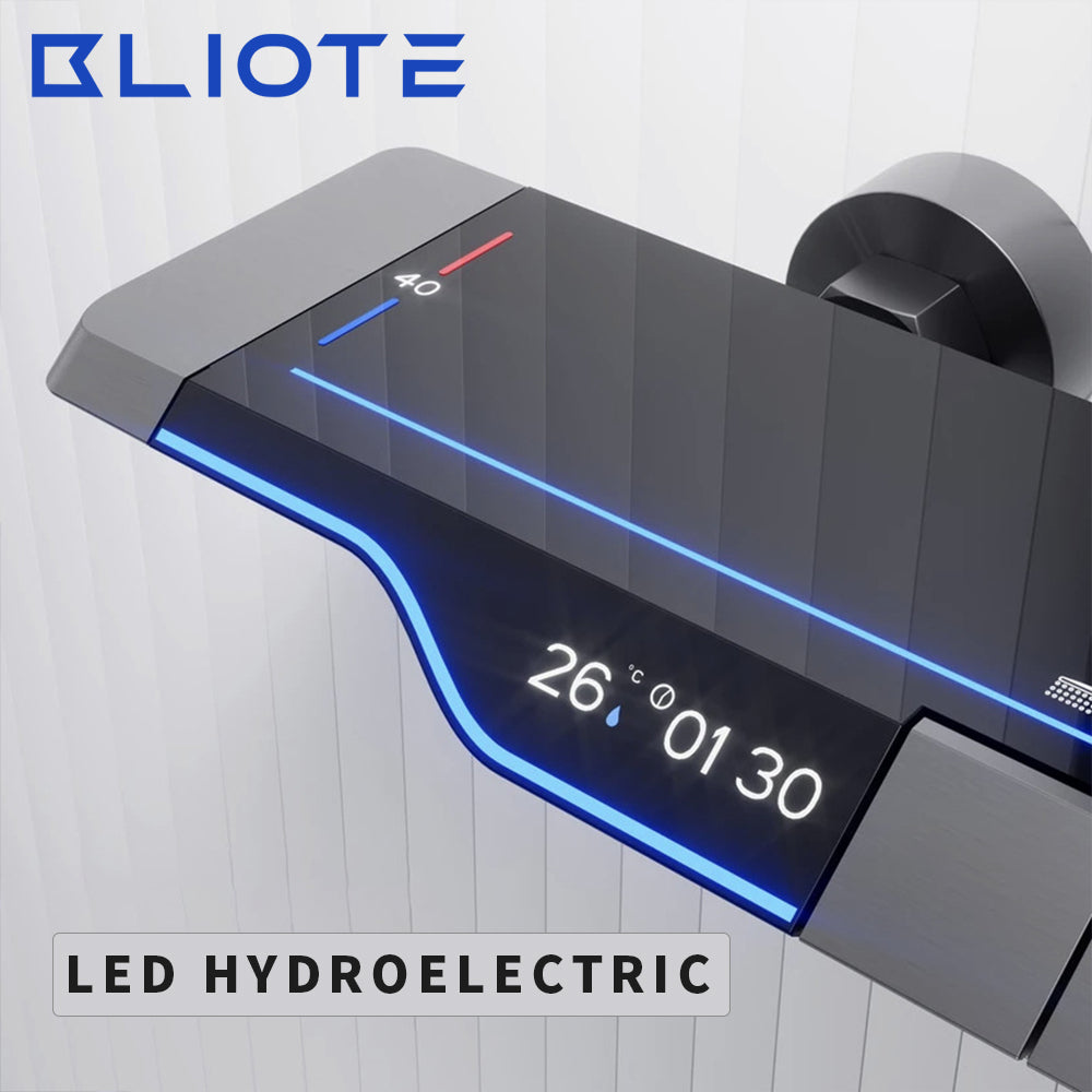 BLIOTE Luminous Digital Display Shower shower system with digital temperature display