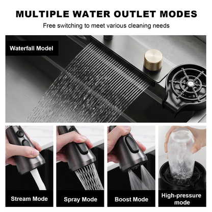 BLIOTE Premium Waterfall Sink kitchen sink fixture, image 3