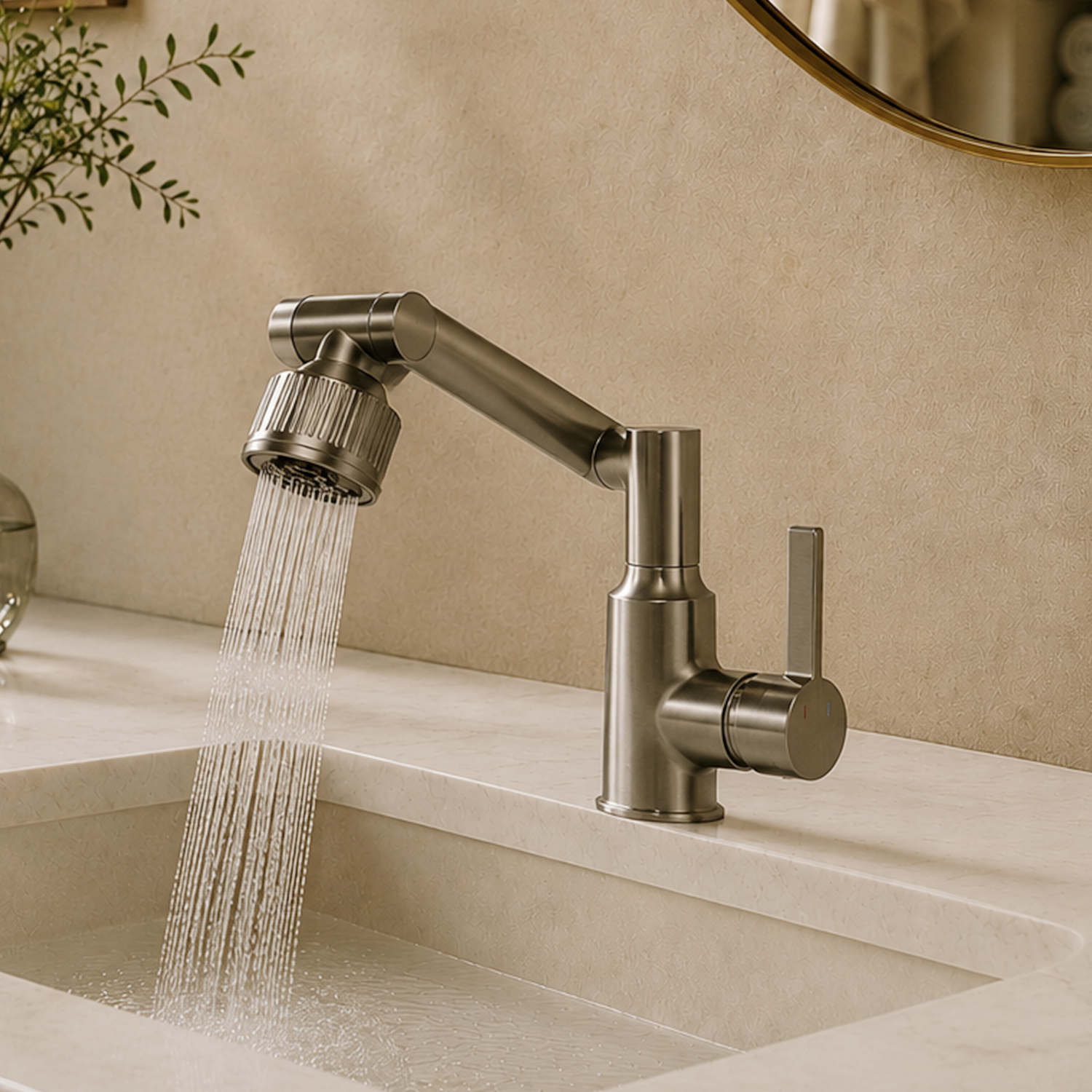 BLIOTE Robotic Arm Tap faucet installed view
