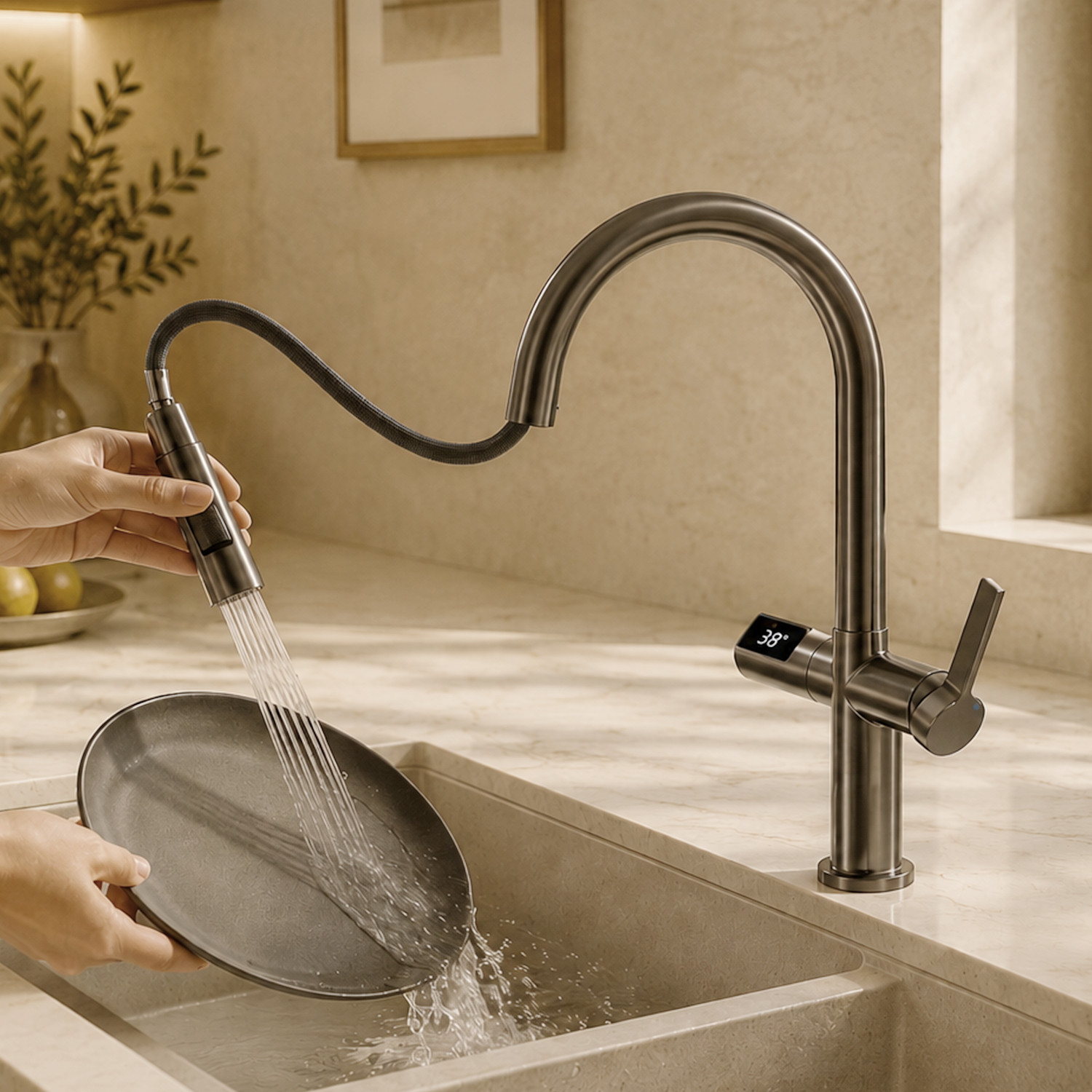BLIOTE Sensor-activated & Kitchen Tap faucet installed view