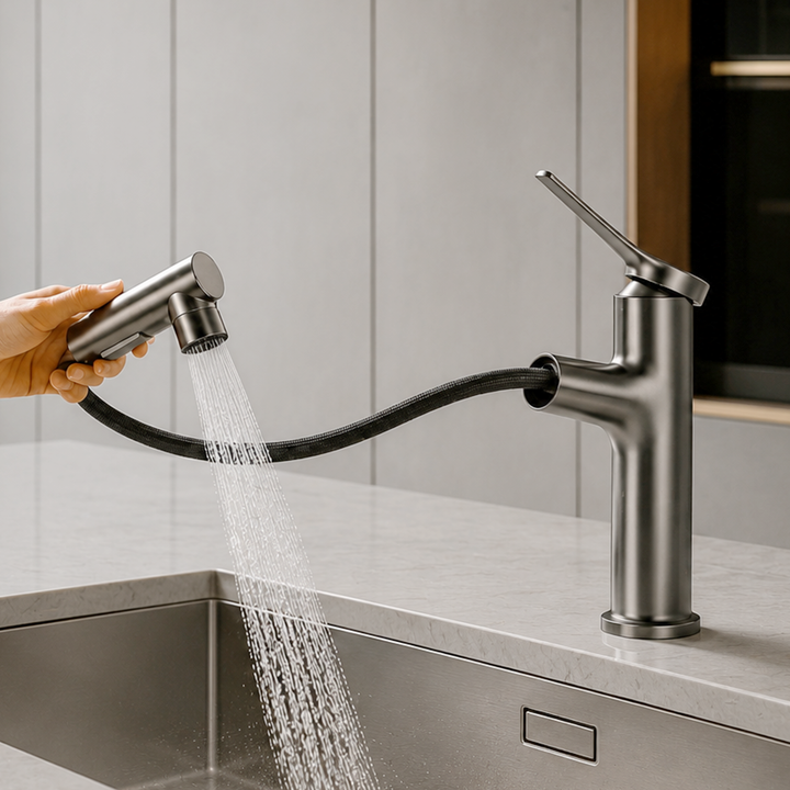 BLIOTE Fountain Bathroom Tap faucet installed view