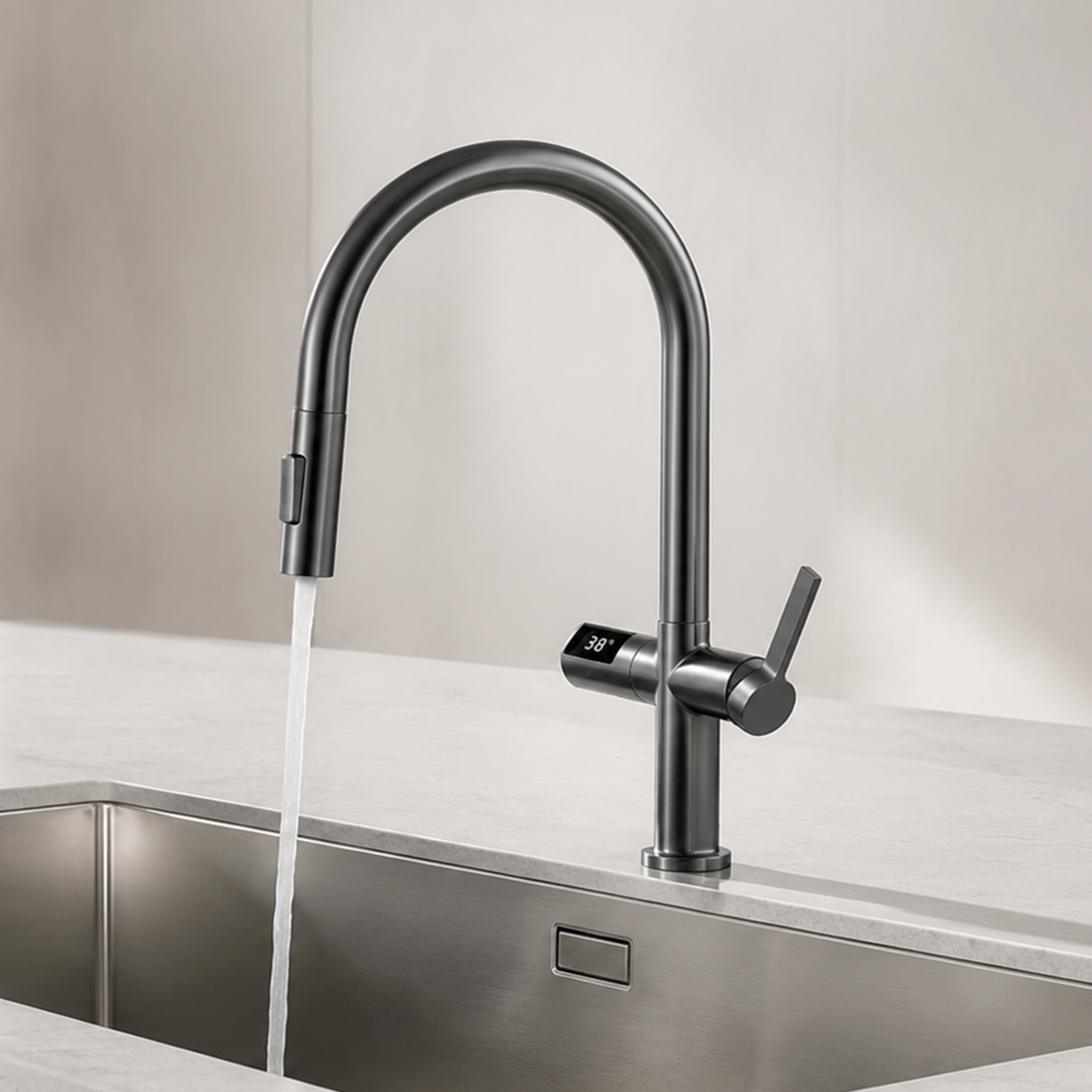 BLIOTE Sensor-activated & Kitchen Tap faucet installed view