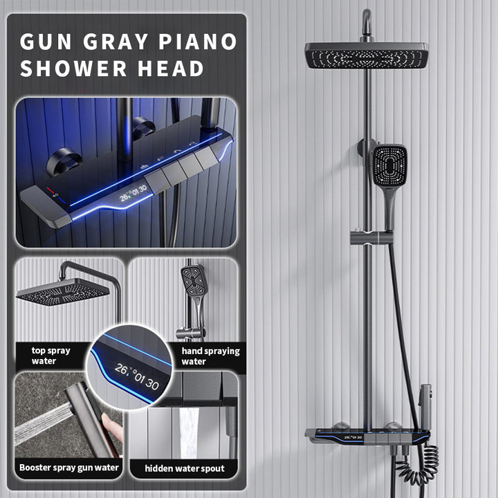 BLIOTE Luminous Digital Display Shower shower system dimensions and details