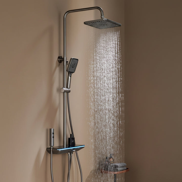 BLIOTE Digital LED Shower Set shower system in use