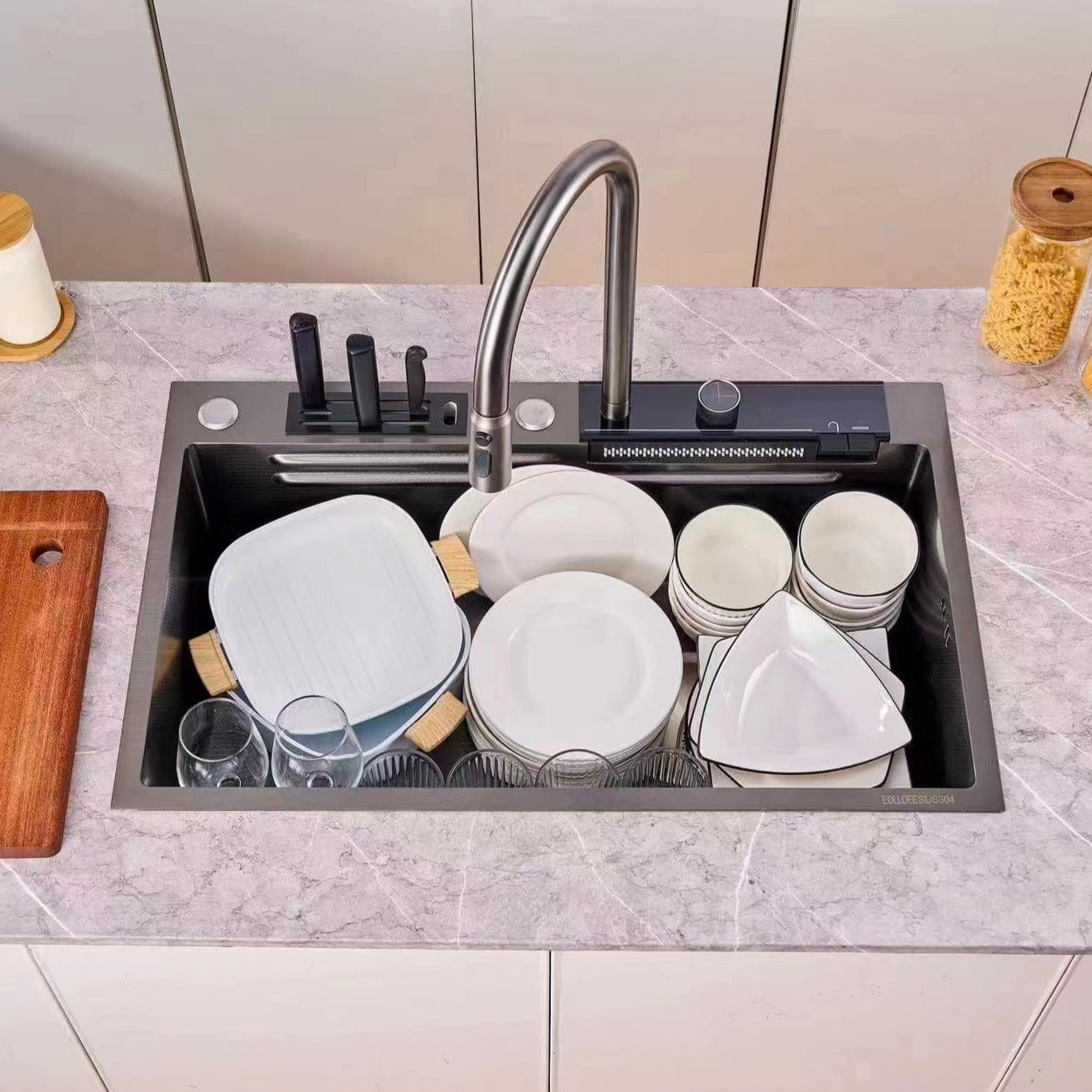 BLIOTE Advanced Kitchen Sink kitchen sink installed view