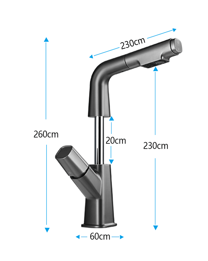 BLIOTE Kitchen Tap faucet dimensions and details