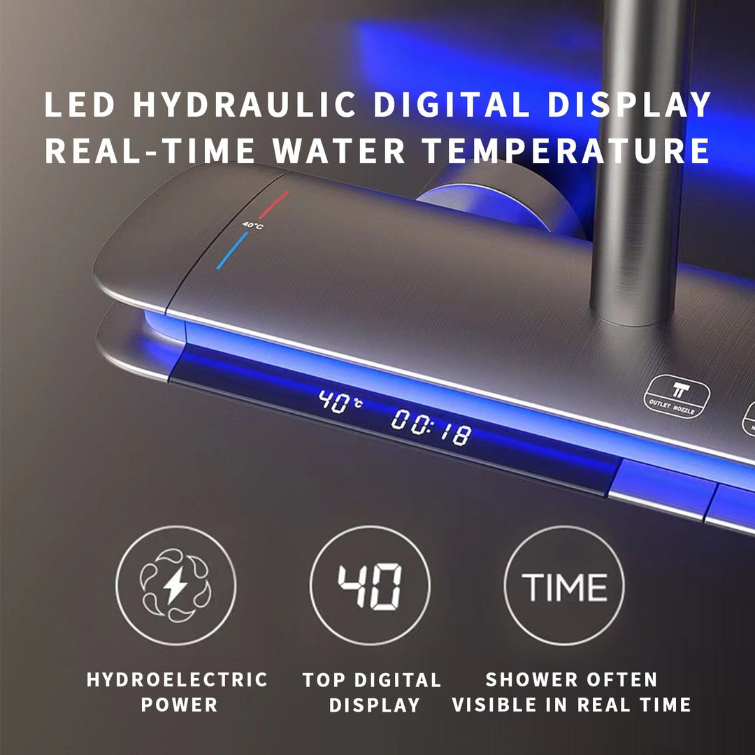 BLIOTE LED Waterfall Shower Set shower system detail view