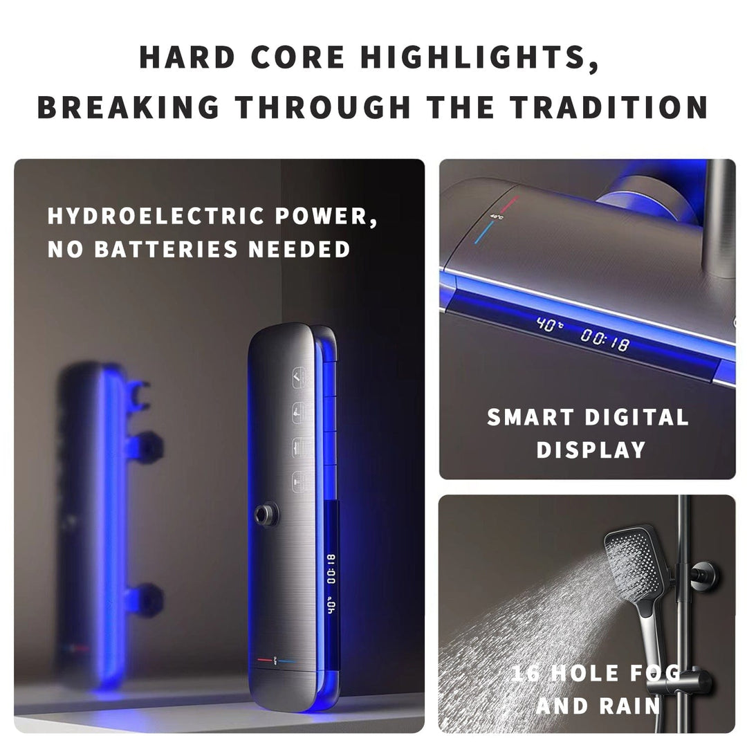 BLIOTE LED Waterfall Shower Set shower system installation detail