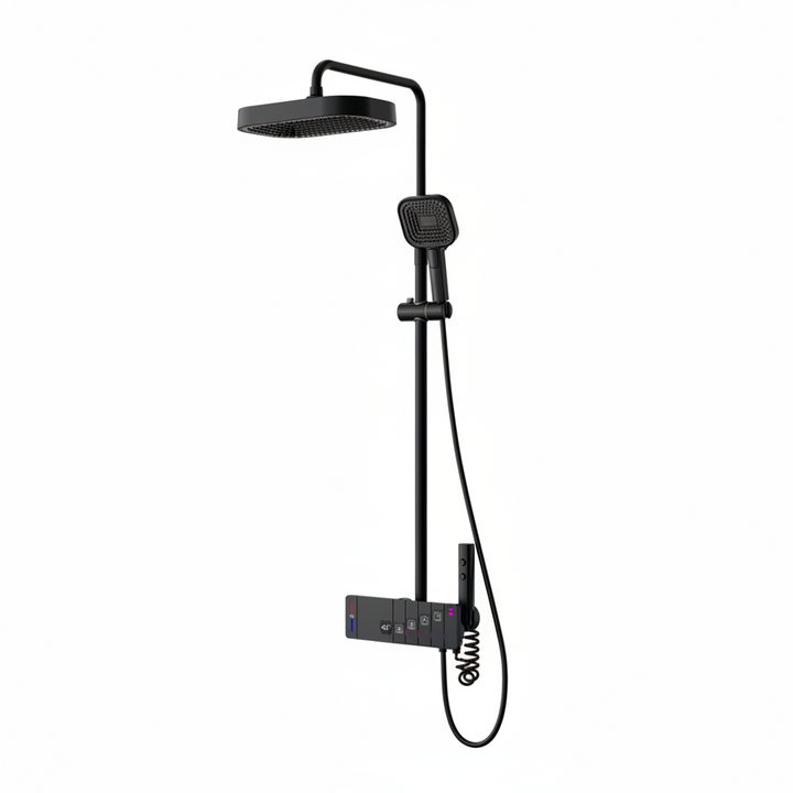 BLIOTE Piano Key Shower Set shower system installed view