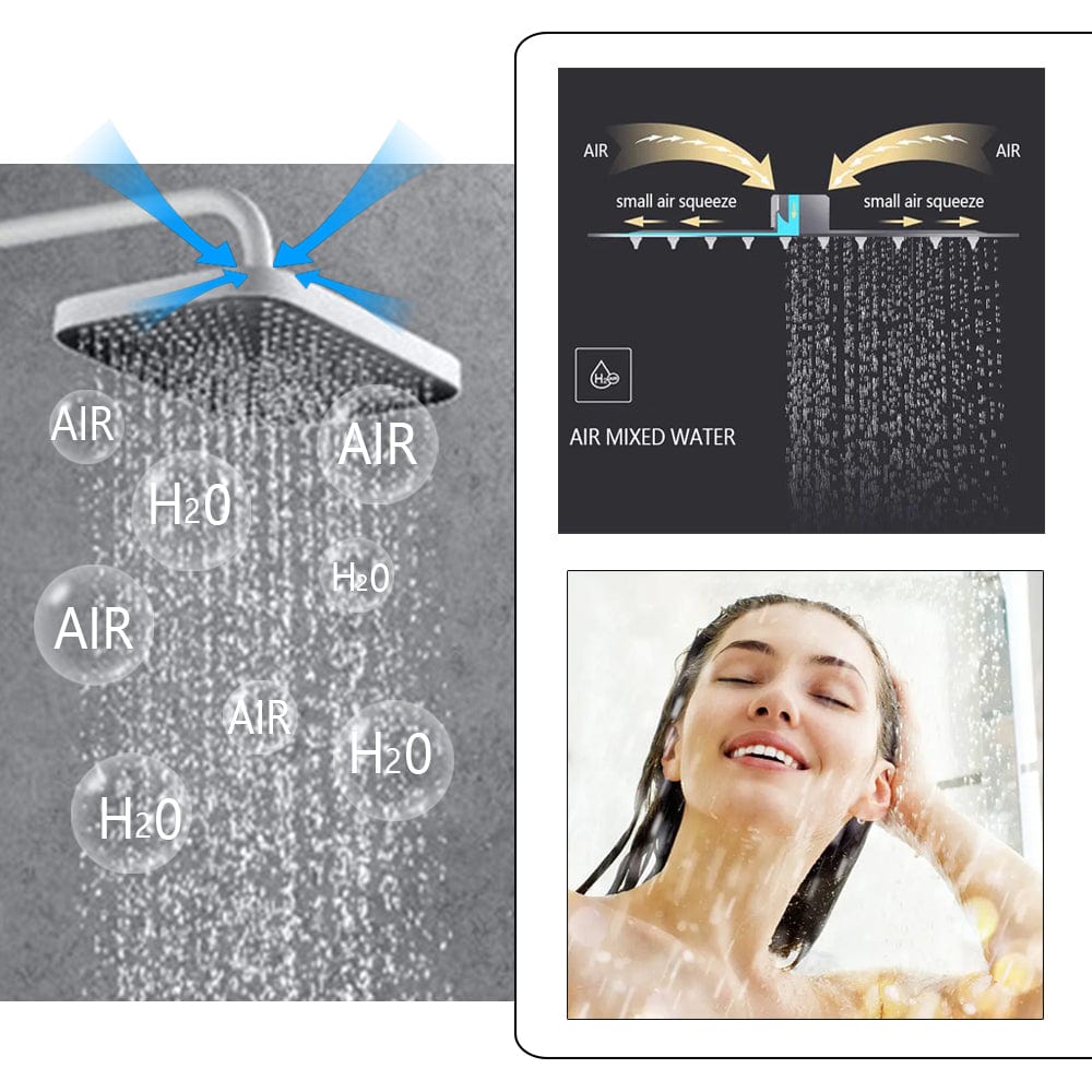 BLIOTE Quad Shower Set shower system in use