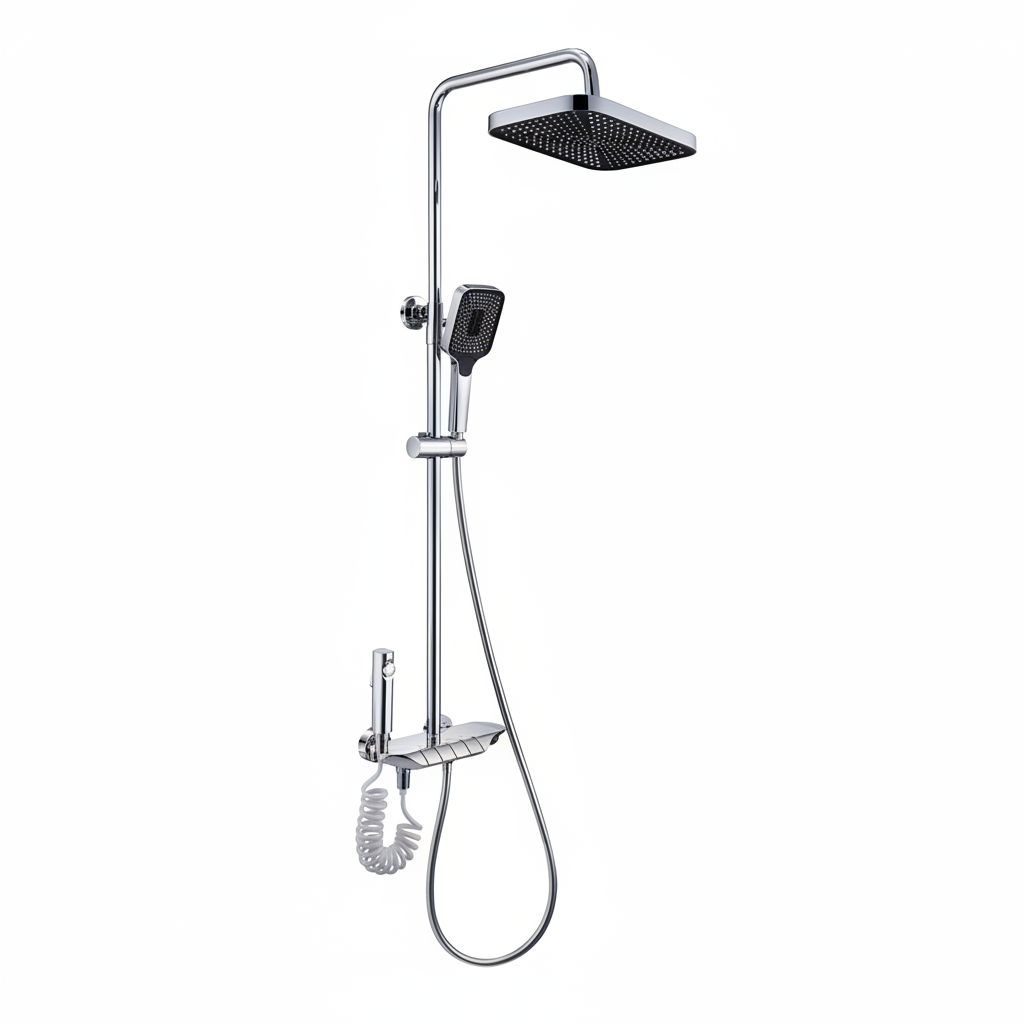 BLIOTE Thermostatic Shower Set shower system installed view