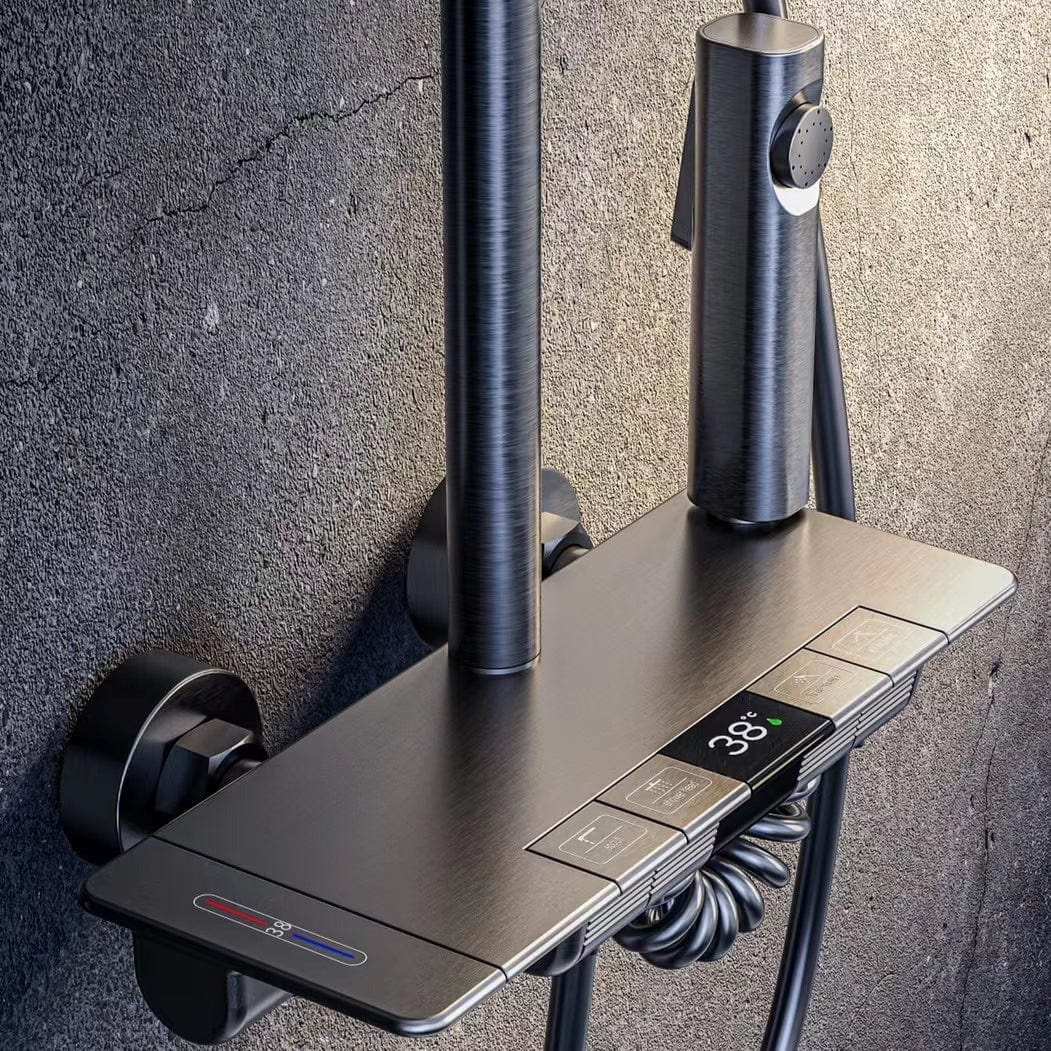 BLIOTE Digital Piano Shower Set shower system installed view