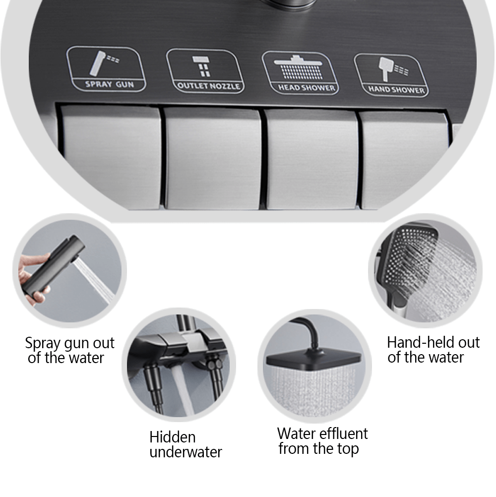 BLIOTE Thermostatic Shower Set shower system detail view