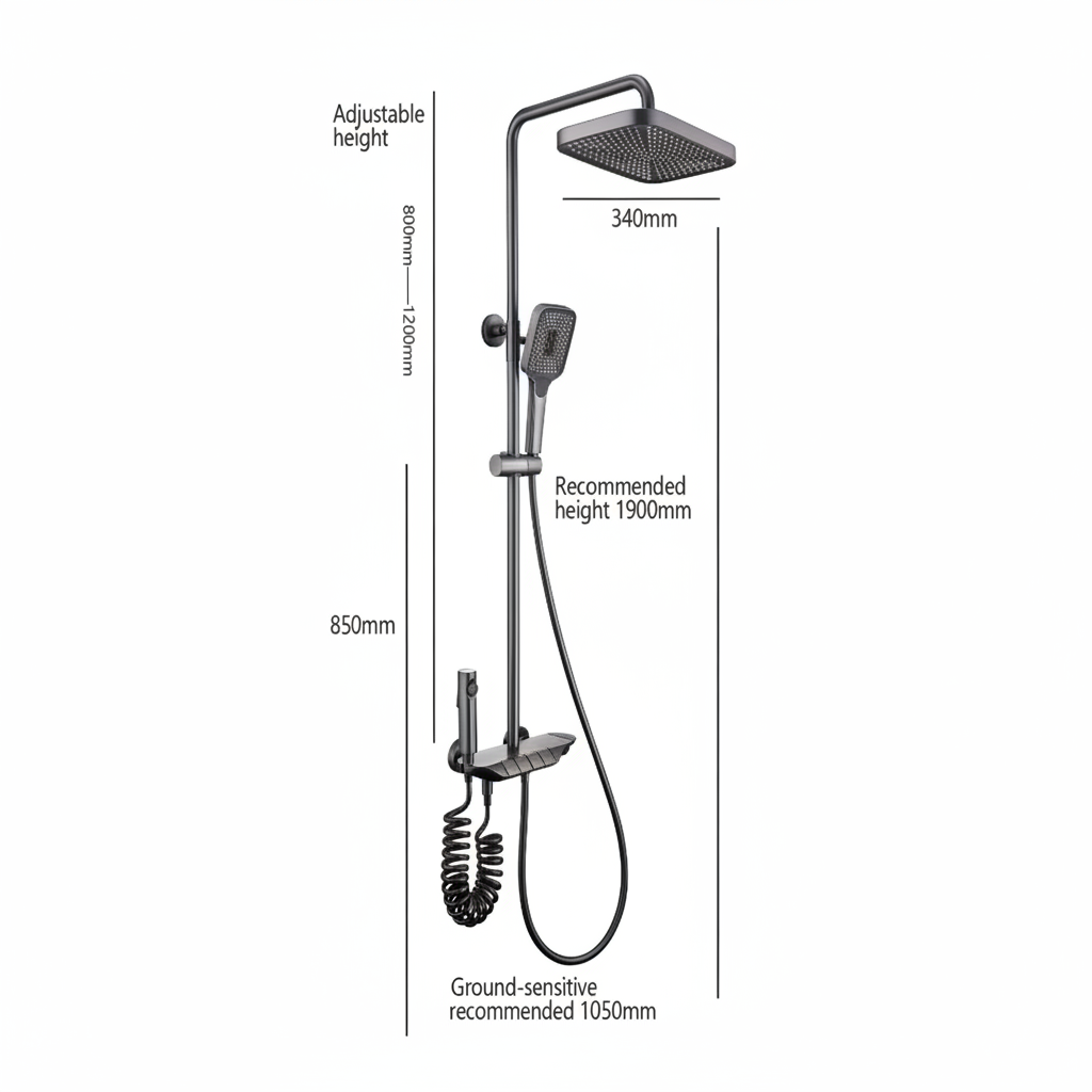 BLIOTE Thermostatic Shower Set shower system in use
