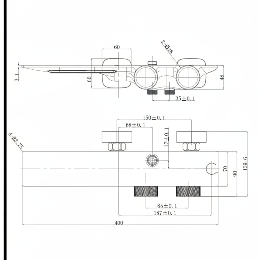 BLIOTE Waterfall Shower Set shower system in use