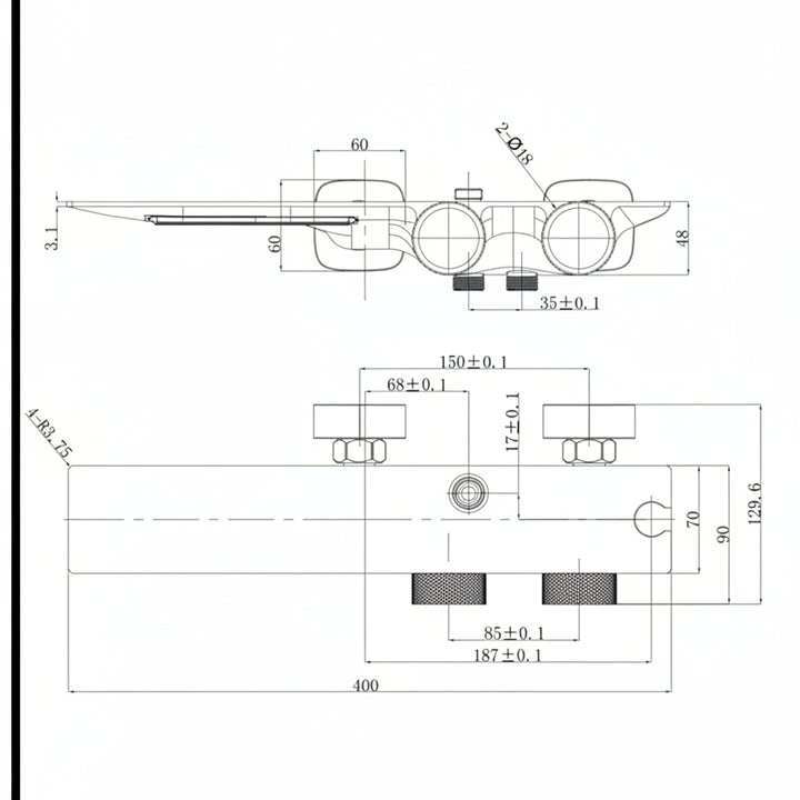 BLIOTE Waterfall Shower Set shower system in use