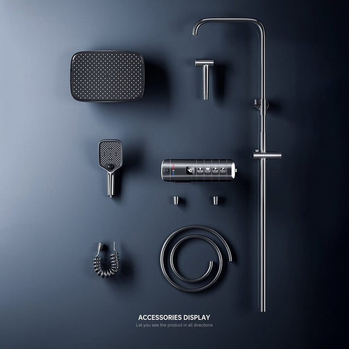 BLIOTE Piano Key Shower Set shower system in use