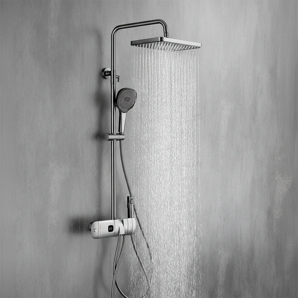 BLIOTE Piano Key Shower Set shower system installed view