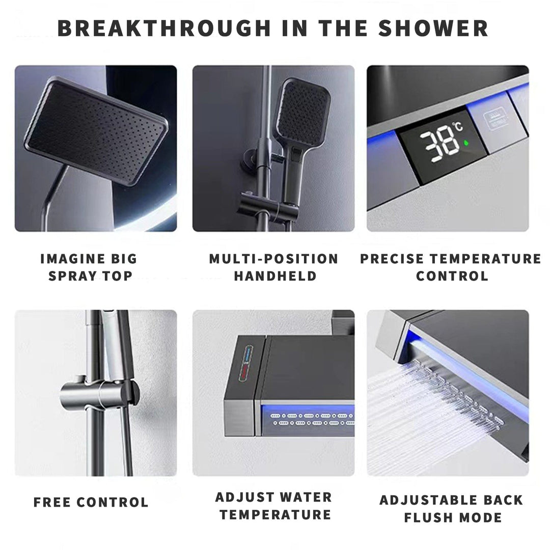 BLIOTE LED Shower Set shower system dimensions and details
