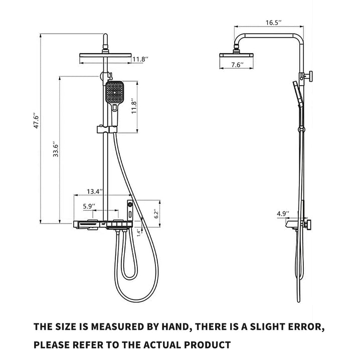 BLIOTE LED Shower Set shower system installed view
